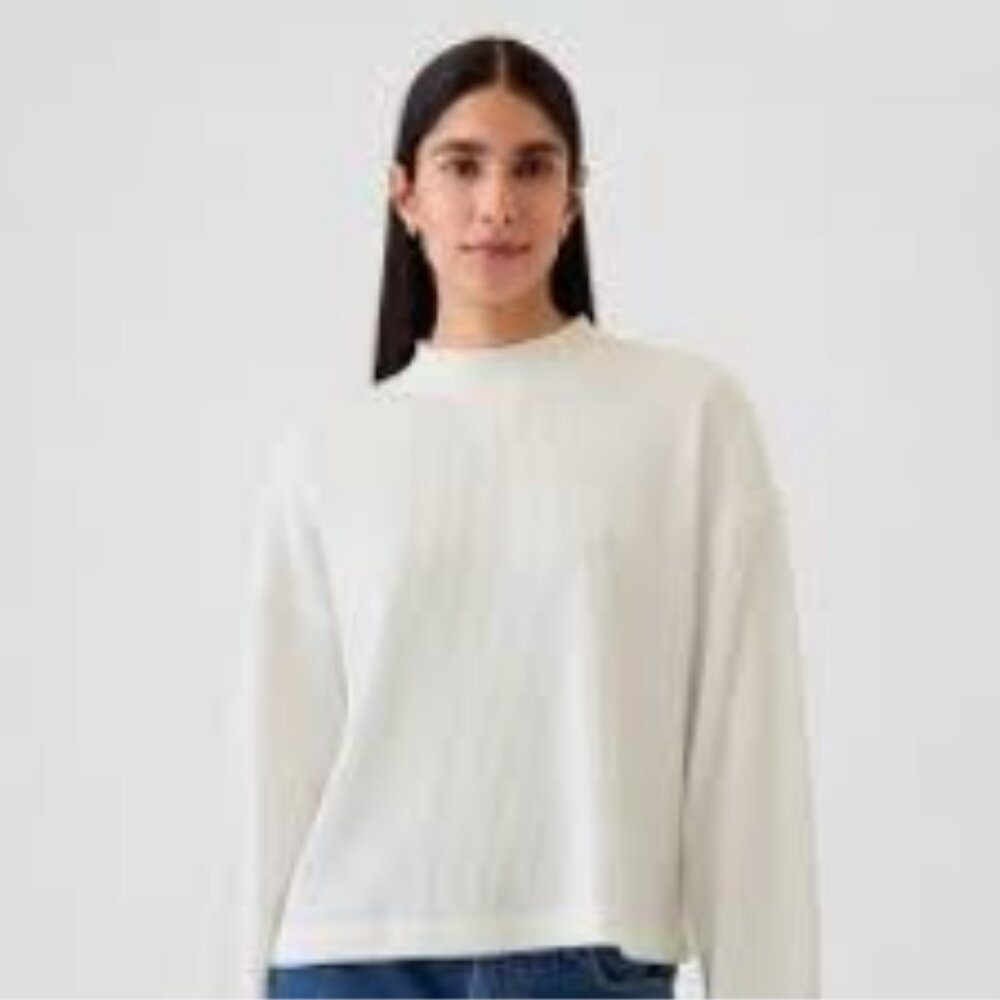 White Mock neck Long Sleeve Shirt GAP (XS)